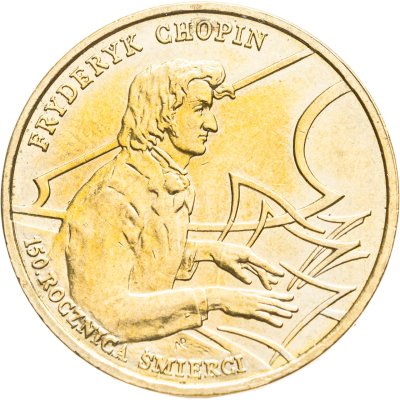 купить Польша 2 злотых (zlote) 1999 150 лет со дня смерти Фредерика Шопена