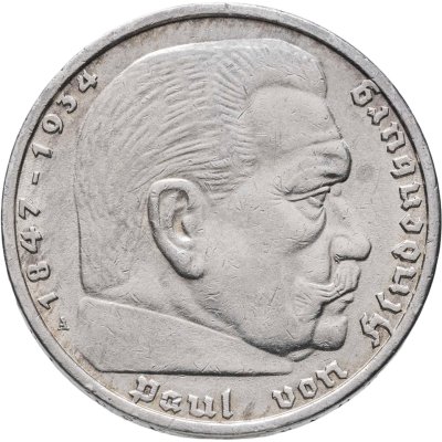 купить Германия, Третий рейх 5 рейхсмарок (reichsmark) 1935 A Гинденбург