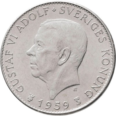 купить Швеция 5 крон 1959 "150 лет Конституции" в капсуле