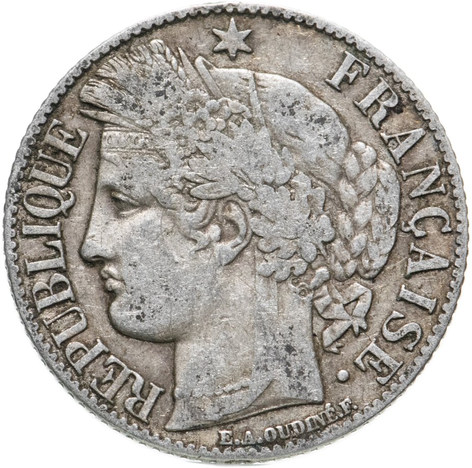 Монета Франция 1 франк (franc) 1894 стоимостью 1429 руб.