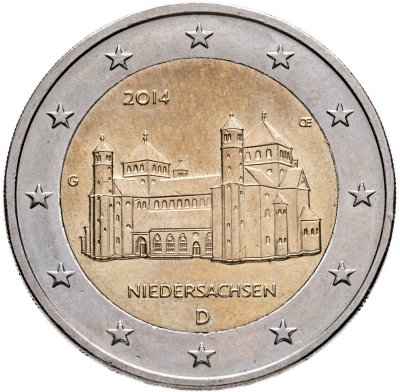 купить Германия 2 евро 2014 D Федеральные земли Германии - Церковь Св. Михаэля, Нижняя Саксония знак монетного двора: "D" - Мюнхен