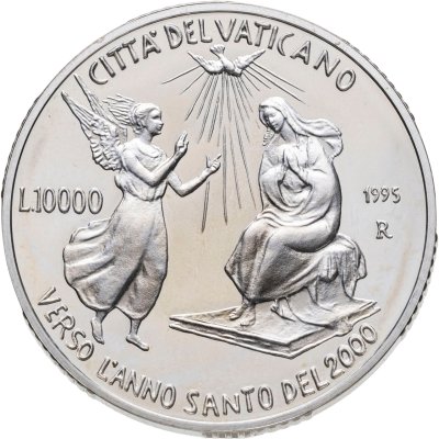 купить Ватикан 10000 лир (lire) 1995 "Святой Год 2000 - Благовещение"