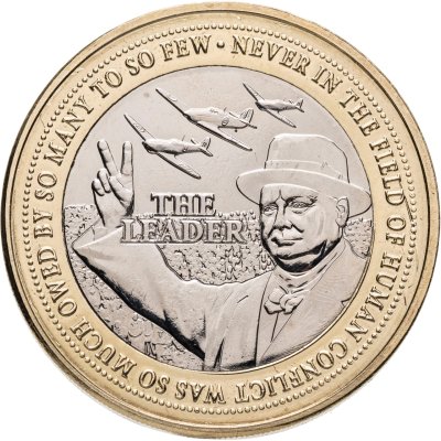 купить Джерси 2 фунта 2024 "150 лет со дня рождения Уинстона Черчилля. Лидер"