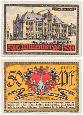 купить Германия (Виттенберг) 50 пфеннигов 1921 (Новая школа)