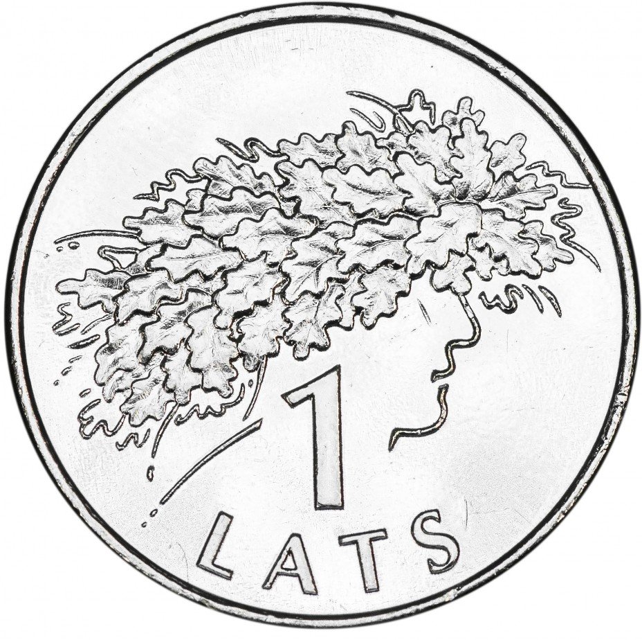 купить Латвия 1 лат 2006 "Дубовый венок"