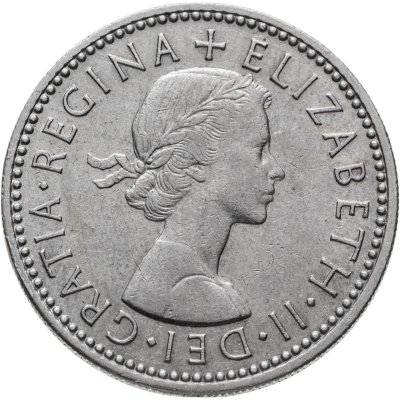 купить Великобритания 1 шиллинг (shilling) 1956 Английский герб - 3 льва внутри коронованного щита