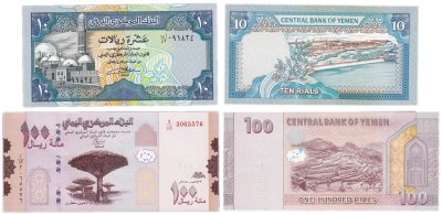 купить Йемен набор из 2 баннот 10 и 100 риалов 1992-2018 (2019)
