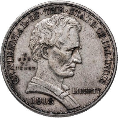 купить США 50 центов (1/2 доллара, half dollar) 1918 "100 лет штату Иллинойс"