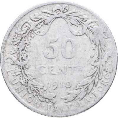 купить Бельгия 50 сантимов (centimes) 1910 Надпись на французском - 'ALBERT ROI DES BELGES'