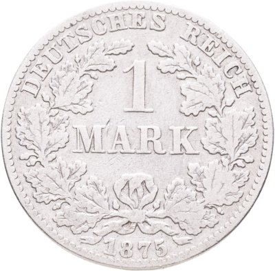 купить Германия 1 марка 1875 Знак монетного двора: "B" - Ганновер