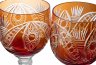 Купить Фужеры парные с резным декором из цветного стекла, СССР, 1970-1990 гг.