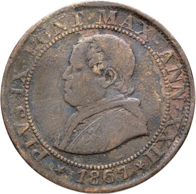 купить Папская область 1/2 сольдо (soldo) 1867