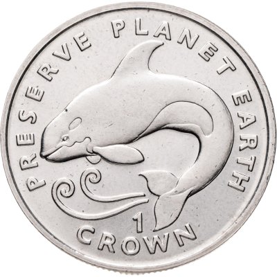 купить Остров Мэн 1 крона (crown) 1996 "Заповедник планета Земля - Косатка"