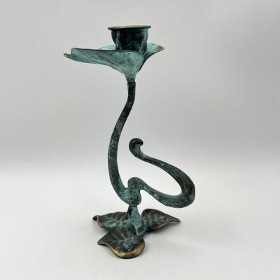 купить Подсвечник на одну свечу в виде растительного побега, металл, литье, патинирование, Европа, 2010-2015 гг.