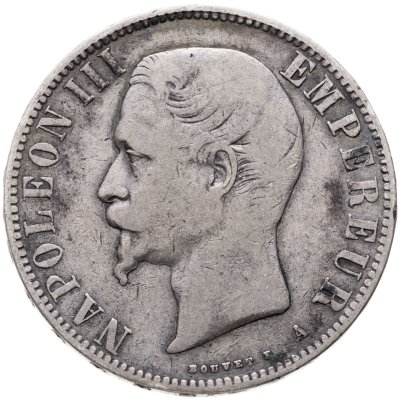 купить Франция 5 франков (francs) 1855 Наполеон III