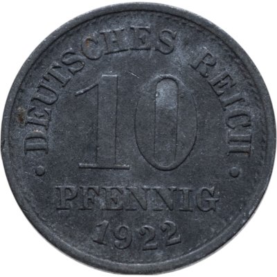 купить Германия 10 пфеннигов (pfennig) 1922