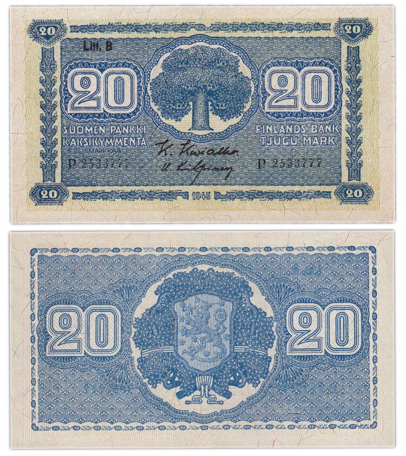 купить Финляндия 20 марок 1945 (Pick 86)