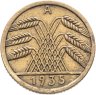 Купить Германия 5 рейхспфеннигов (reichspfennig) 1935 A  знак монетного двора "A" — Берлин