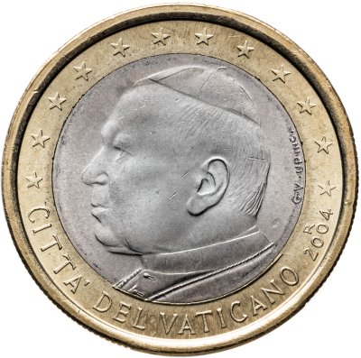 купить Ватикан 1 евро (euro) 2004 "Портрет Папы Иоана Павла II"