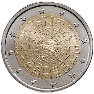купить Португалия 2 евро (euro) 2023 "Мир между народами"