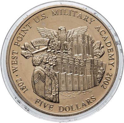 купить Либерия 5 долларов (dollars) 2001 "200-летие Военной Академии Соединенных Штатов"