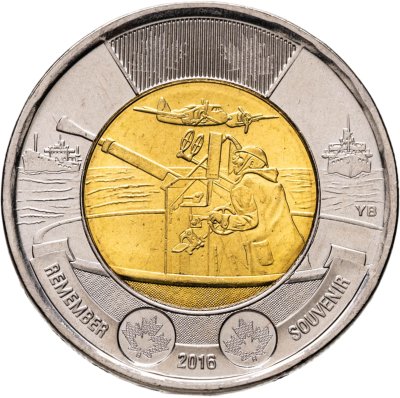 купить Канада 2 dollars (доллара) 2016 75 лет Битве за Атлантику