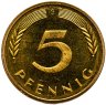 Купить Германия 5 пфеннигов (pfennig) 1997 G