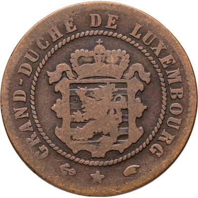 купить Люксембург 5 сантимов (centimes) 1855