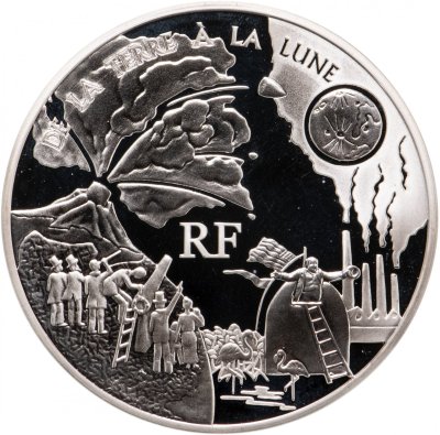 купить Франция 1,5 евро (euro) 2005 Proof "Жюль Верн. «С Земли на Луну из пушки прямым путём за 97 часов 20 минут»" в родном футляре с сертификатом