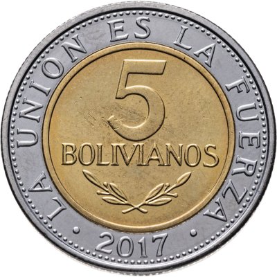 купить Боливия 5 боливиано (bolivianos) 2017