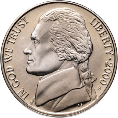 купить США 5 центов (cents) 2000 P, отметка монетного двора: "P" - Филадельфия