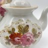 Купить Набор из двух чайников (доливной и заварочный) с цветочным декором, фарфор, роспись, люстр, Киевский экспериментальный керамико-художественный завод (КЭКХЗ), СССР, 1976-1991 гг.