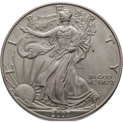 купить США 1 доллар (dollar) 2007 Американский серебряный орёл Без отметки монетного двора