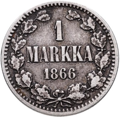 купить 1 марка 1866 S Российская Финляндия