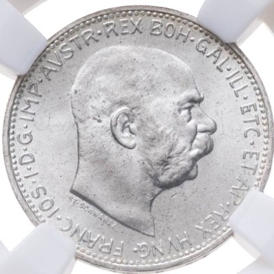 купить Австро-Венгрия 1 крона (corona) 1914 для Австрии, в слабе ННР MS65