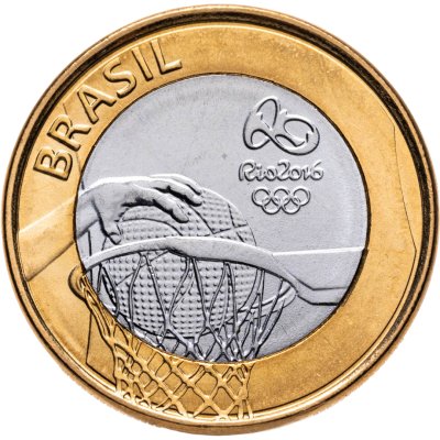 купить Бразилия 1 real (реал) 2015 "XXXI летние Олимпийские Игры, Рио-де-Жанейро 2016 basketball (баскетбол)"