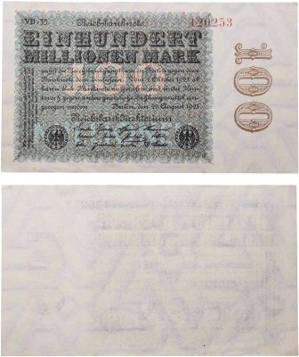 купить Германия 100000000 марок 1923