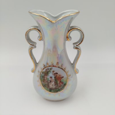 купить Вазочка миниаютирная "Мадонна", фарфор, деколь, люстр, золочение, Martinroda Friedrich Eger & Co. (PM), ГДР, 1960-1980 гг.