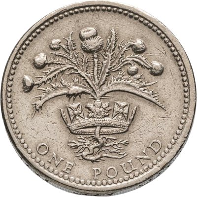 купить Великобритания 1 фунт (pound) 1984 Репейник в короне