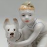 Купить Статуэтка "Юный пограничник с собакой", скульптор Г.С. Столбова, фарфор, роспись, Ленинградский фарфоровый завод (ЛФЗ), СССР, 1960-1970 гг.