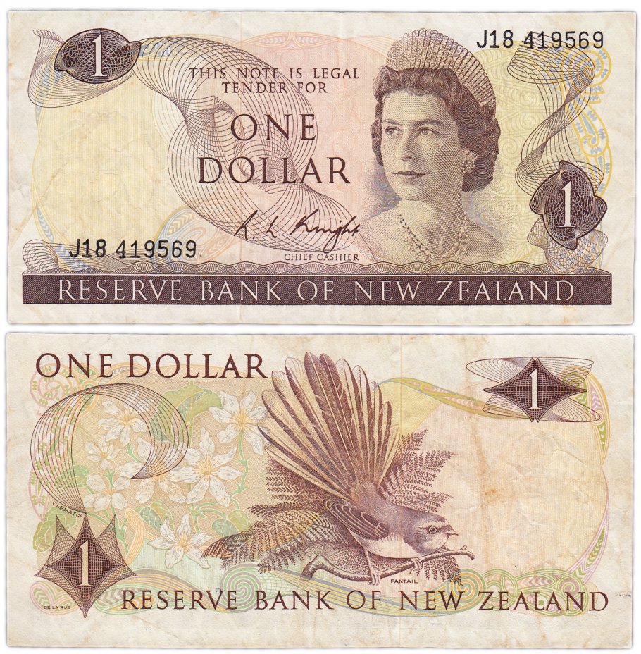 купить Новая Зеландия 1 доллар  1967-1981 (Pick  163c)