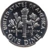 Купить США 10 центов (one dime) 1976 S "Roosevelt Dime" в слабе DNC PF69