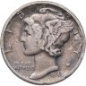 Купить США 10 центов (дайм, one dime) 1943  Mercury Dime (дайм «Меркурий») без обозначения монетного двора