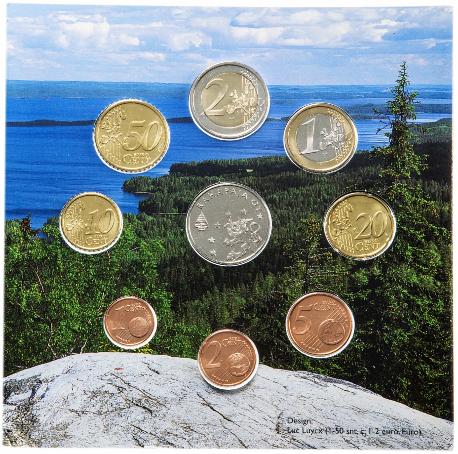 купить Финляндия набор монет евро 2002 "Rahasarja" (8 монет + жетон в буклете)