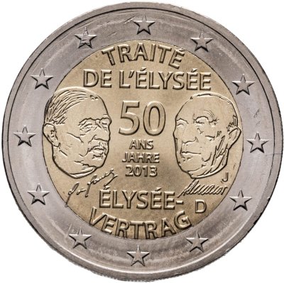 купить Германия 2 евро 2013 J "50 лет Елисейскому договору о франко-германской дружбе"