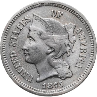 купить США 3 цента (cents) 1875 Three Cent Nickel