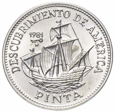купить Куба 1 песо (peso) 1981 "500 лет открытию Америки - "Пинта"