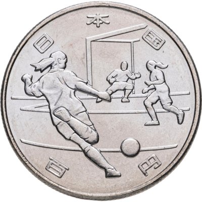 купить Япония 100 иен 2020 "XXXII летние Олимпийские игры, Токио 2020 - Футбол"