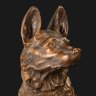 Купить Скульптура немецкой овчарки "На страже" ("En Surveillance"), авторская подпись на постаменте в массе "Hozo", гипс, тонировка, Франция, 1920-1950 гг.