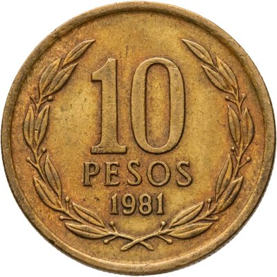 купить Чили 10 песо (pesos) 1981